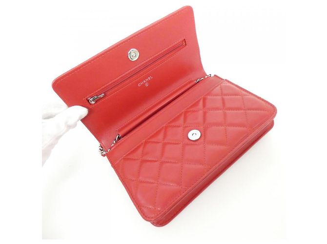 Portafoglio con catena Chanel Timeless Classic Rosso - vista 7
