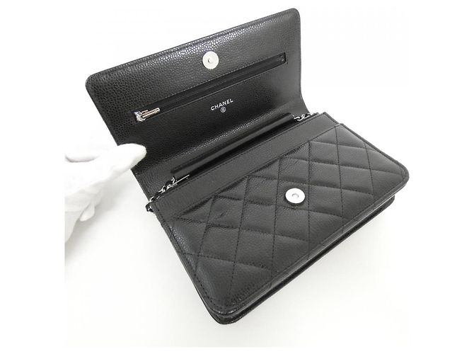 Portafoglio con catena Chanel Timeless Classic Nero Bordò - vista 7