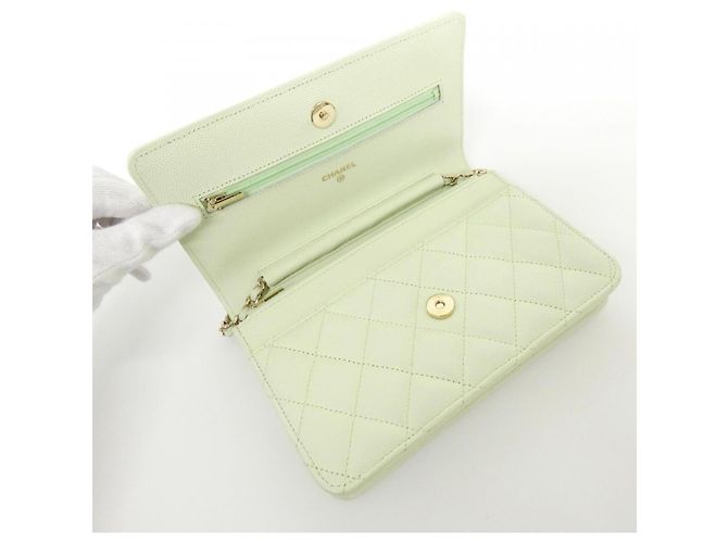 Chanel Timeless Classic Line AP0250 Chain/Shoulder Wallet Verde chiaro - vista 8