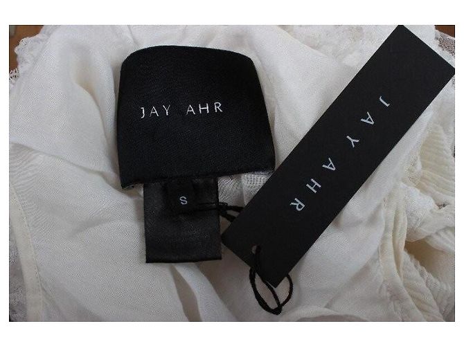 Jay Ahr Vestido Largo de Encaje Blanco - vista 17