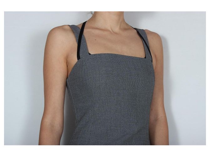 Frankie Morello Kleid schwarz-weiß gemustert - vista 2