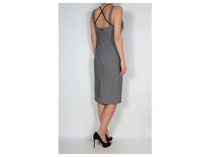 Frankie Morello Kleid schwarz-weiß gemustert - vista 6