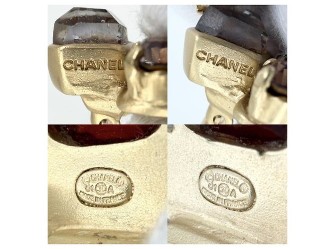 Orecchini a clip Chanel Vintage Gripoix Multicolore D'oro - vista 4