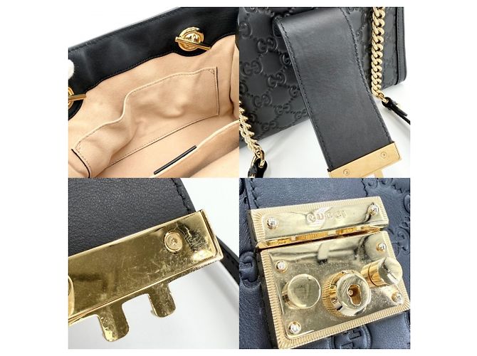 Padlock Borsa a spalla in pelle nera da donna Gucci Nero - vista 6