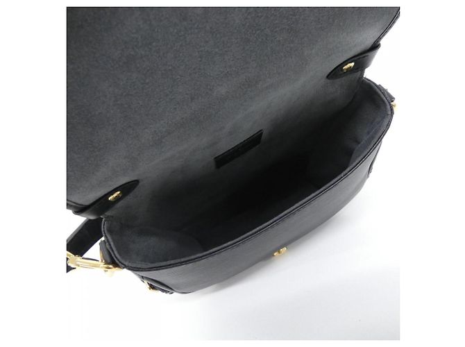 Borsa a Spalla Louis Vuitton Epi Saumur BB Nero - vista 7