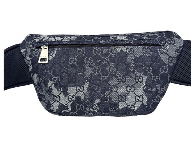 Marsupio in denim Gucci Blu navy - vista 2