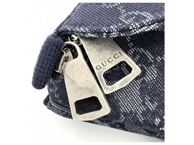 Marsupio in denim Gucci Blu navy - vista 7