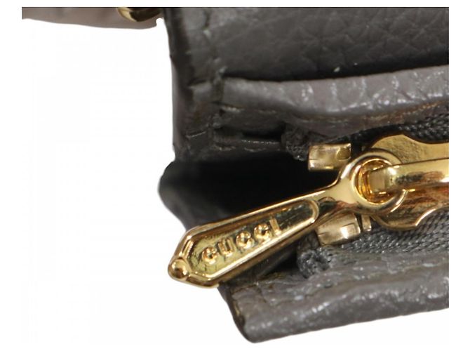 Gucci Bi-fold Wallet aus grauem Leder Braun - Ansicht 10