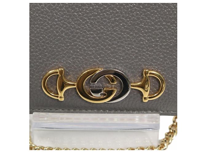 Gucci Bi-fold Wallet aus grauem Leder Braun - Ansicht 11
