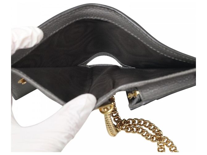 Gucci Bi-fold Wallet aus grauem Leder Braun - Ansicht 6