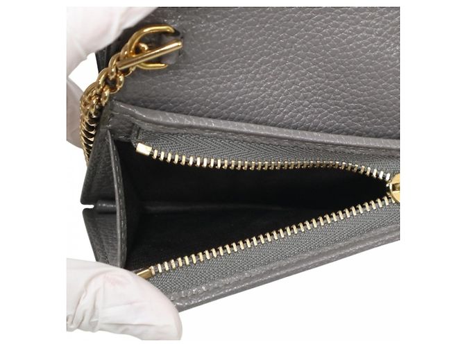 Gucci Bi-fold Wallet aus grauem Leder Braun - Ansicht 7