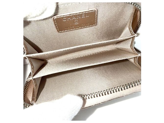 Chanel Metallic Pink Leather Card Case - view 4