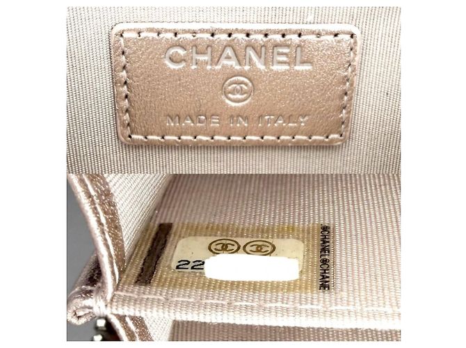 Chanel Metallic Pink Leather Card Case - view 5