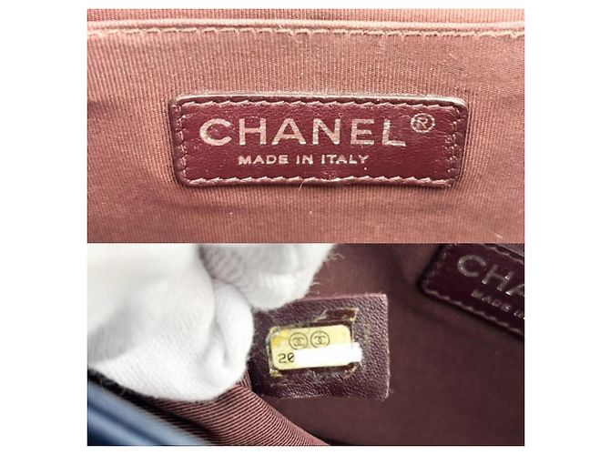 Le Boy Bolsa de ombro em couro azul marinho Chanel - vista 5