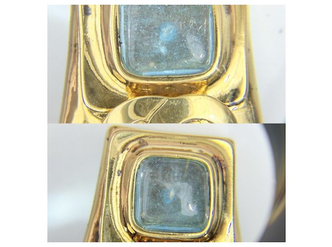 Orecchini a clip Chanel Vintage D'oro Blu chiaro - vista 6