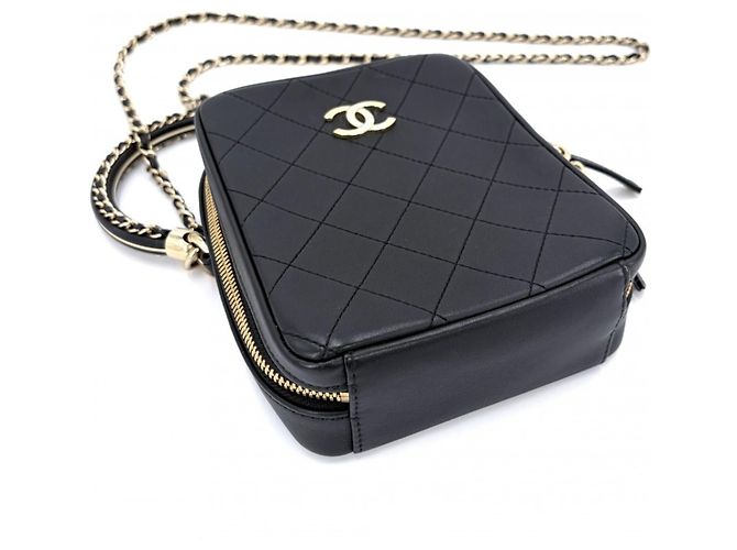 Borsa a tracolla in pelle nera Chanel Nero - vista 3