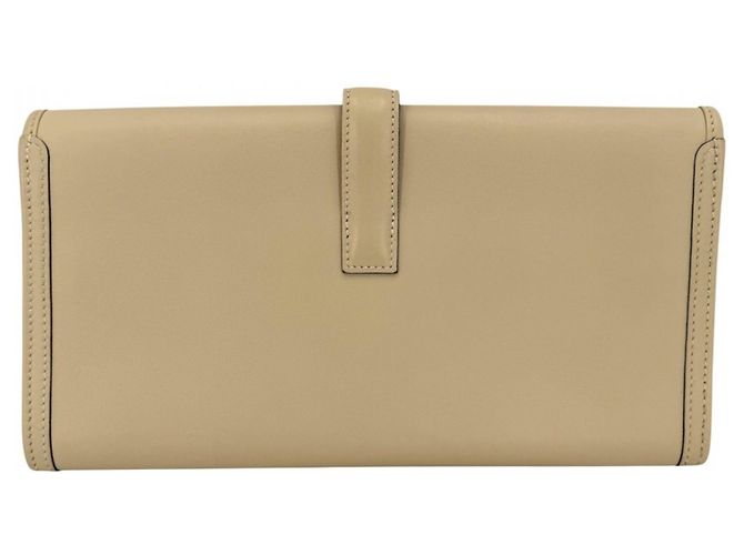 Hermès Clutch Hermes Jige Elan 29 Beige - vista 2