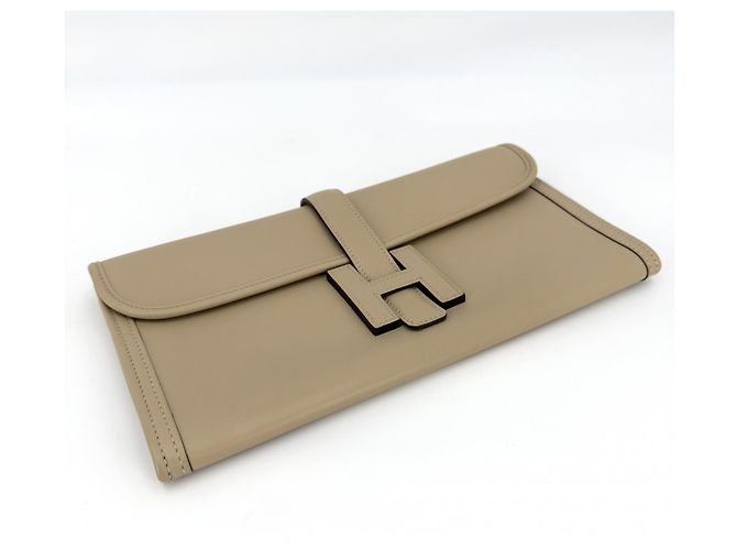 Hermès Clutch Hermes Jige Elan 29 Beige - vista 3