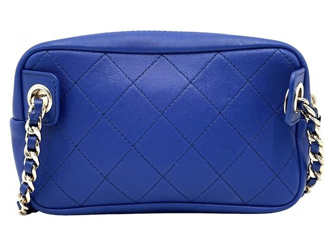 Marsupio Chanel in pelle blu - vista 2