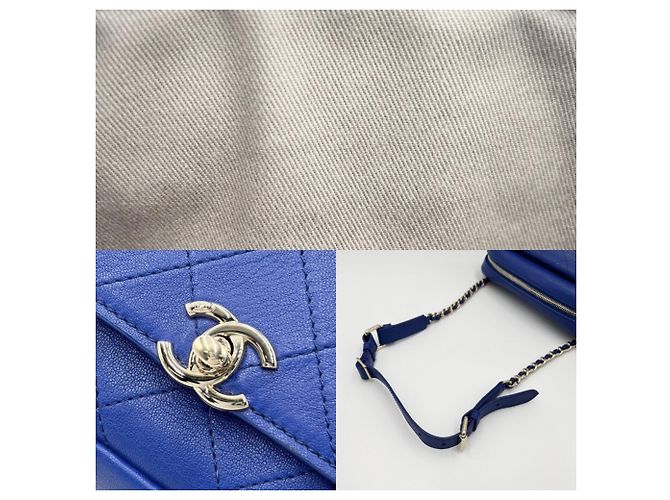 Marsupio Chanel in pelle blu - vista 7