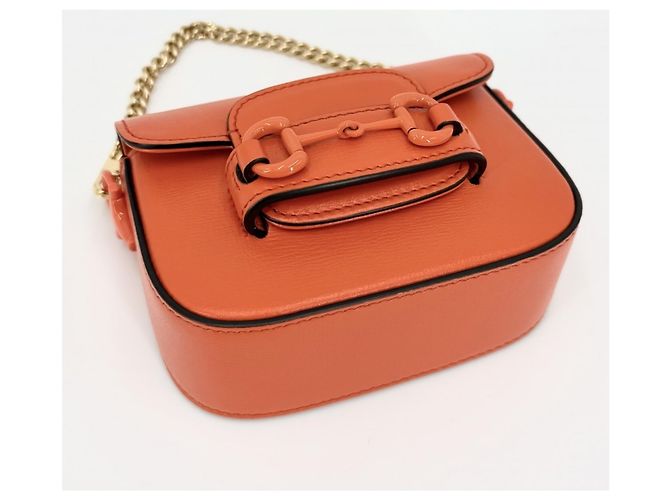 Borsa a tracolla Mini Horsebit 1955 da donna Gucci Arancione - vista 3