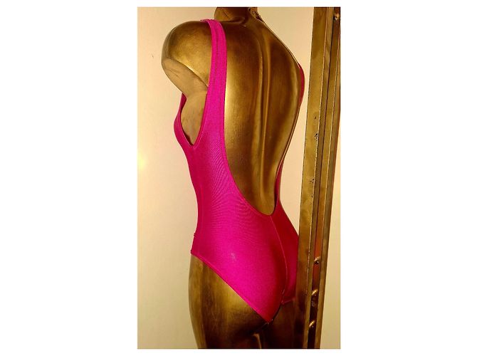 Davidoff David fuchsiafarbener Einteiler-Badeanzug mit 'D'-Applikation Pink - Ansicht 7