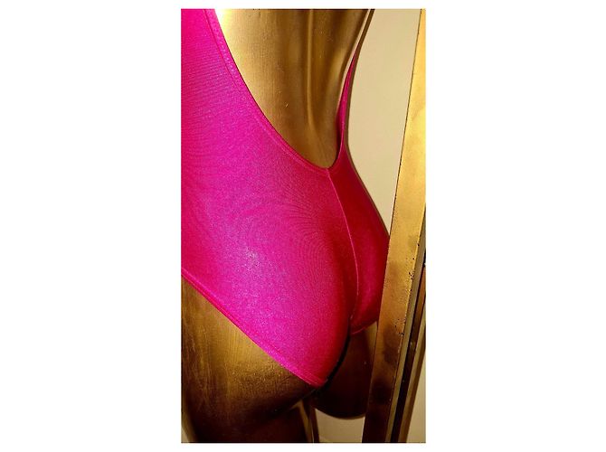 Davidoff David fuchsiafarbener Einteiler-Badeanzug mit 'D'-Applikation Pink - Ansicht 8