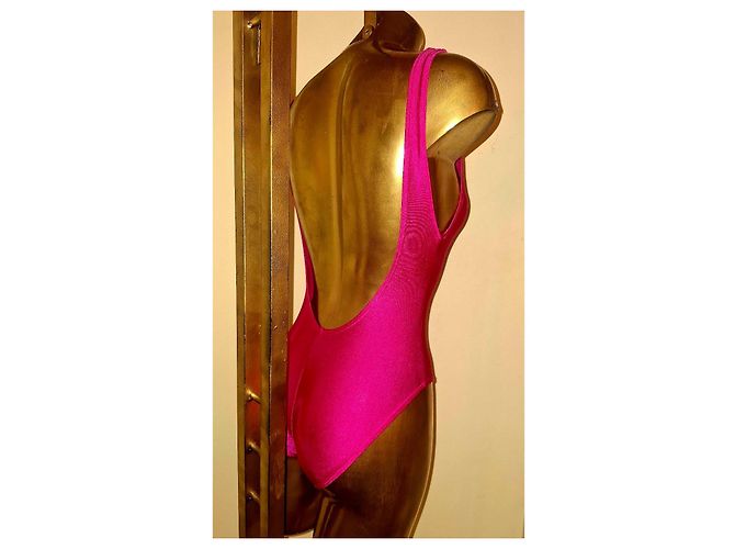Davidoff David fuchsiafarbener Einteiler-Badeanzug mit 'D'-Applikation Pink - Ansicht 9