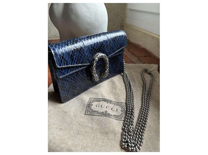 Gucci Dionysus Wallet on Chain Blaues Pythonleder - Ansicht 2