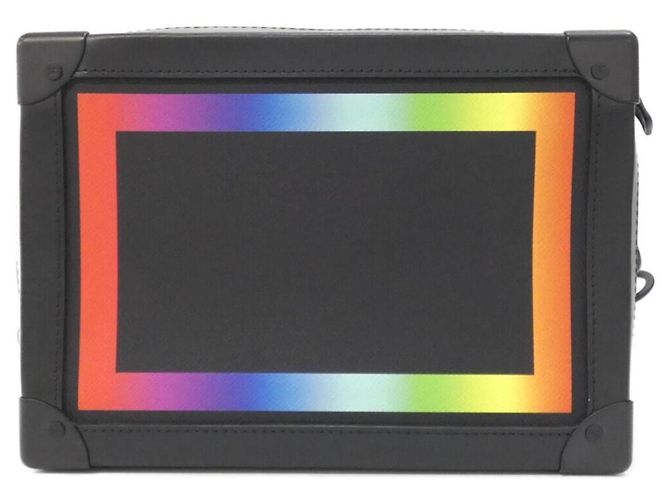 Borsa a tracolla Louis Vuitton Taiga Rainbow Color Soft Trunk Nero - vista 2