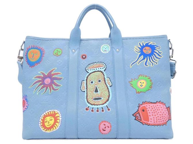 Tote Weekend Louis Vuitton in pelle Taurillon Monogram Blu - vista 2