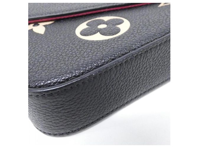 Pochette Félicie Louis Vuitton Pochette Felicie en cuir Monogram Empreinte bicolore Noir Beige - vue 3