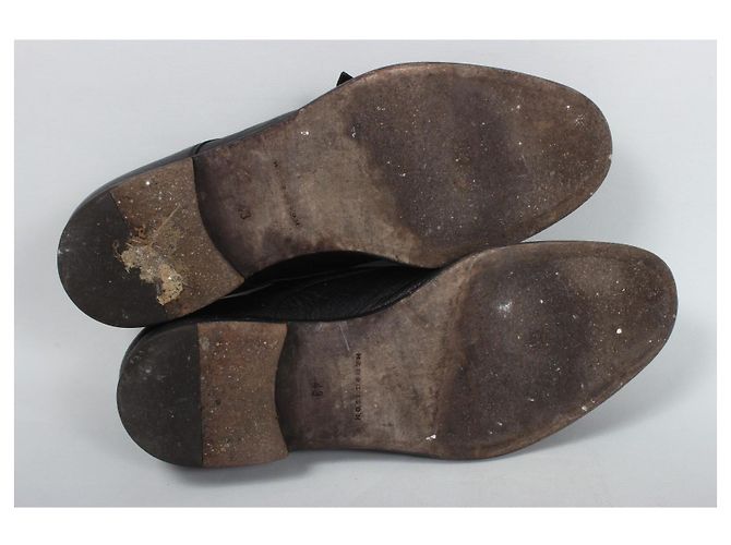 Autre Marque Henderson Baracco Scarpe Double Monk Strap in Pelle Nera Nero - vista 11