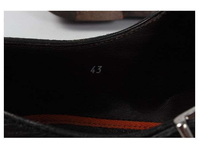 Autre Marque Henderson Baracco Scarpe Double Monk Strap in Pelle Nera Nero - vista 13