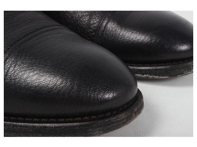 Autre Marque Henderson Baracco Scarpe Double Monk Strap in Pelle Nera Nero - vista 6