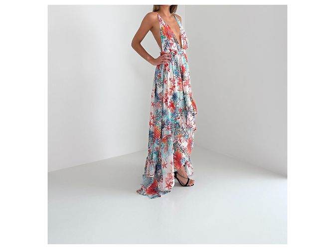 Neu mit Etikett Dundas Pre-Fall 2020 Coral Reef Silk High-Low Maxi Dress – Runway Look 31 - Ansicht 3