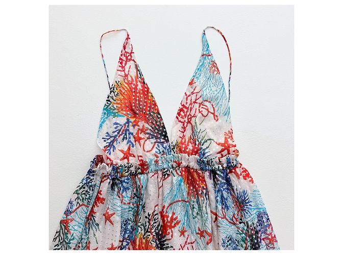 Neu mit Etikett Dundas Pre-Fall 2020 Coral Reef Silk High-Low Maxi Dress – Runway Look 31 - Ansicht 8