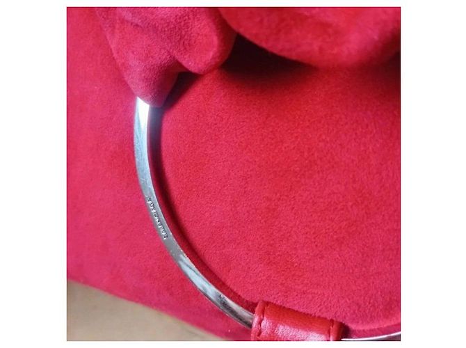 Balenciaga Borsa Hobo in scamosciato rosso - vista 7