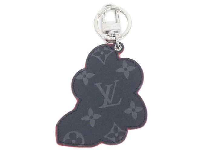 Portachiavi Louis Vuitton Monogram Eclipse Porte Clés Sporty Car Vivienne Nero Argento - vista 2