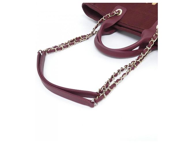 Borsa Chanel Deauville Line AS3257 Bordò - vista 4