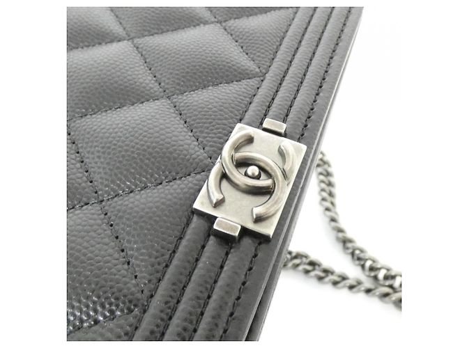 Chanel Boy Line AP1117 Chain Shoulder Wallet Nero - vista 4
