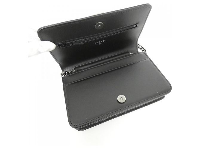 Chanel Boy Line AP1117 Chain Shoulder Wallet Nero - vista 6