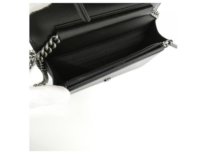 Chanel Boy Line AP1117 Chain Shoulder Wallet Nero - vista 8