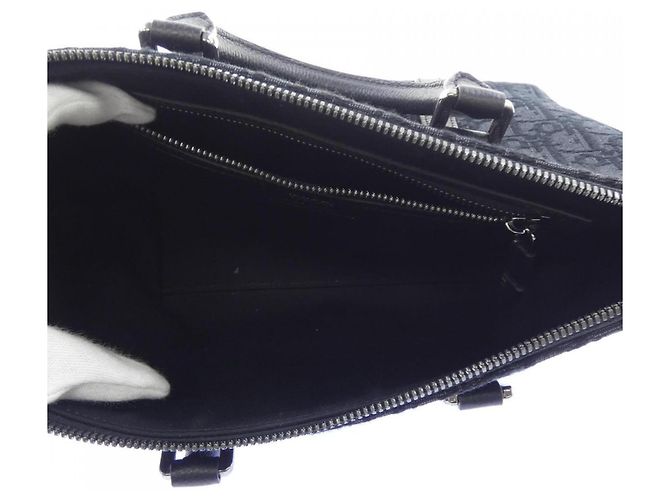 Borsa Weekend Christian Dior Dior Weekender 25 Oblique Jacquard Castaño Negro - vista 6