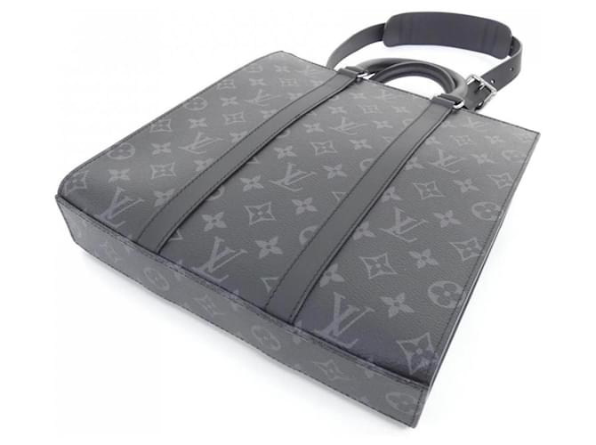Borsa Louis Vuitton Monogram Eclipse Sac Plat Nero Monogramma - vista 3