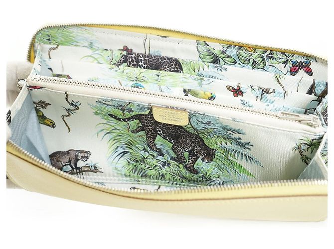 Billetera de seda Azap Equateur en Epsom Amarillo Pollito Palladium de Hermès - vista 5