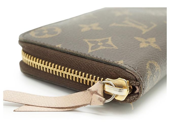 Slender Louis Vuitton Cartera Long Monogram Clemence Rose Ballerine Castaño - vista 8