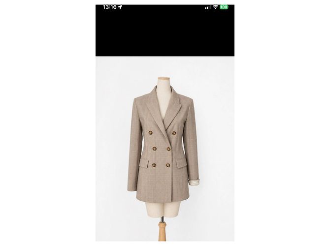 Blazer cruzado Maje Príncipe de Gales beige 36 - vista 2