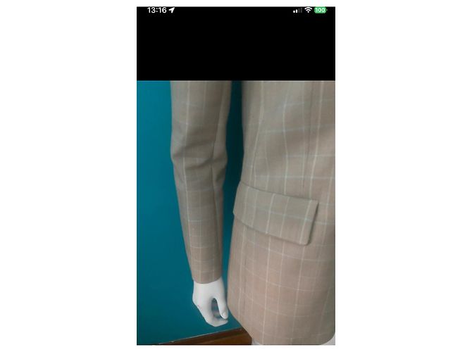 Blazer cruzado Maje Príncipe de Gales beige 36 - vista 3