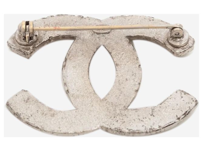 Chanel Strass-Brosche Silver Coco Mark A11A Silber - Ansicht 2